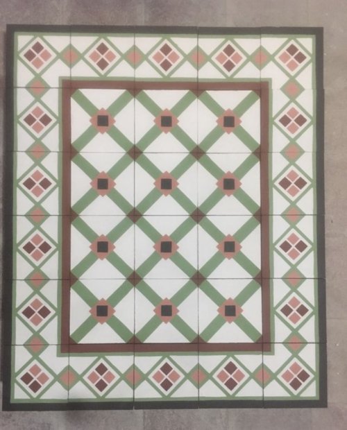 Alfombra Cuadros verdes